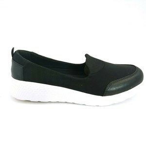 Lands End Womans Slip On Flat Loafer Black 7‎ D